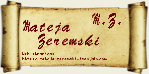 Mateja Zeremski vizit kartica